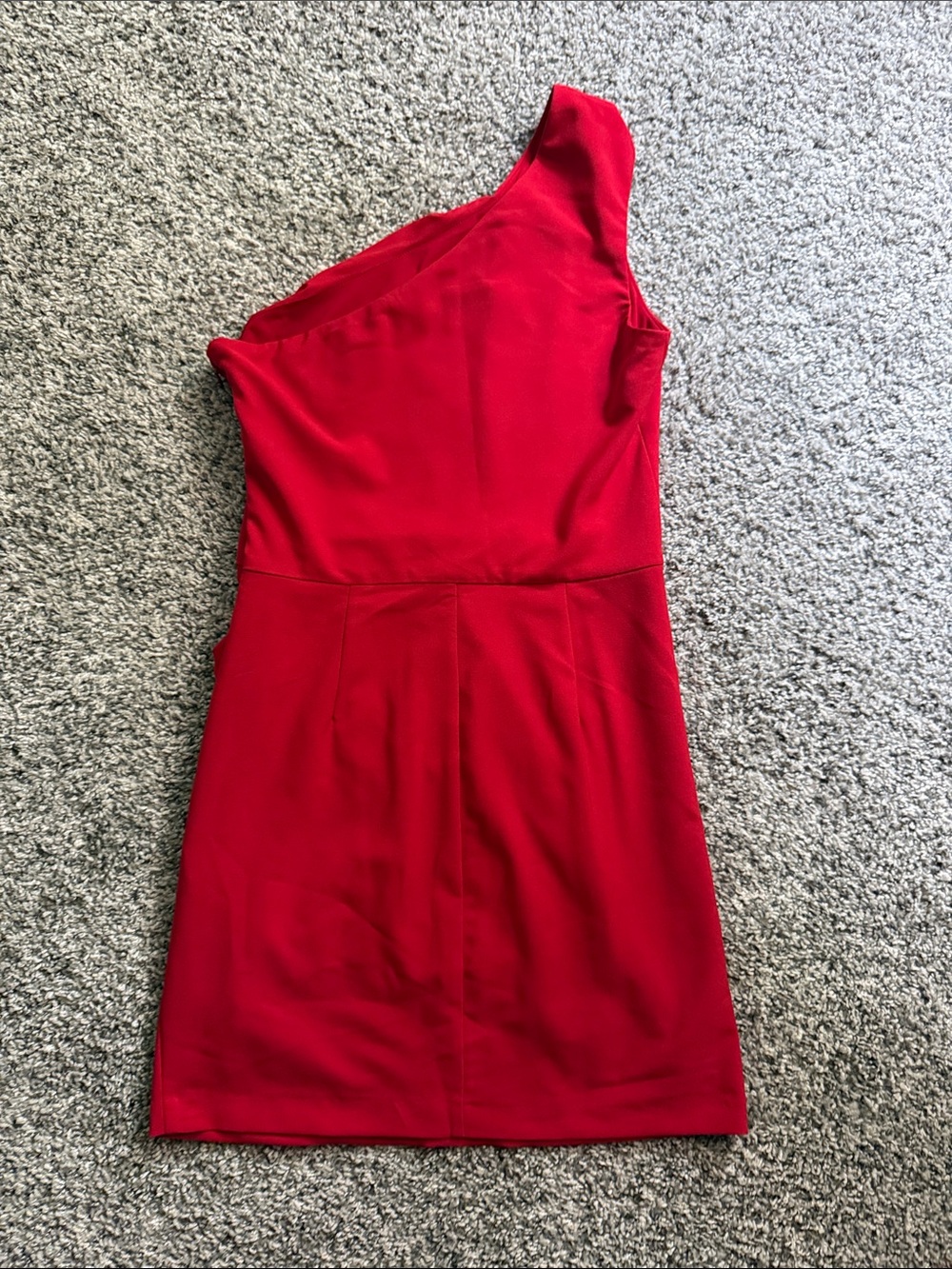 Dress the Population Red One-Shoulder Ruched Cocktail Dress - Picture 6 of 7